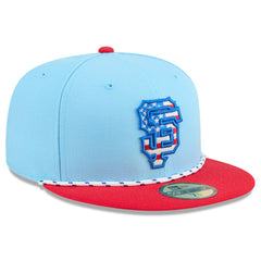 San Francisco Giants 2025 Fourth of July 59FIFTY Fitted Hat - Light Blue/Red | New Era