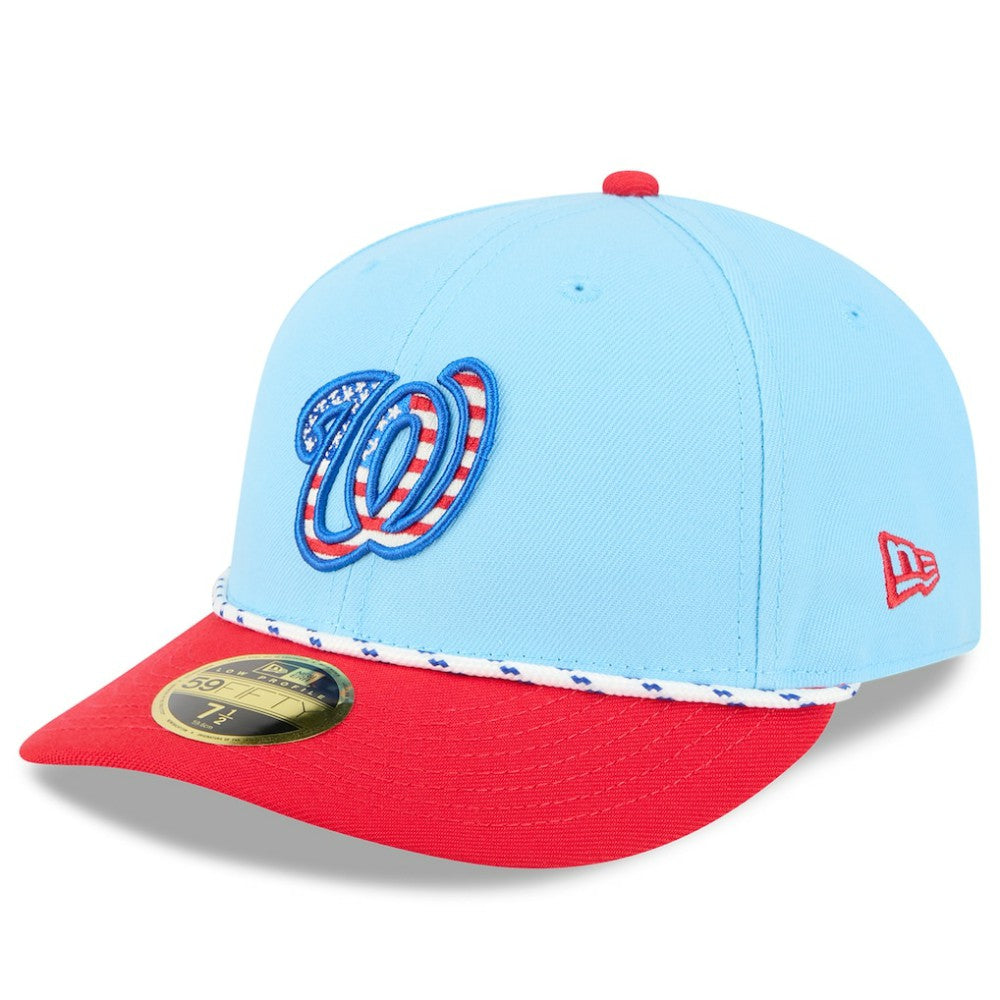Washington Nationals 2025 Fourth of July Low Profile 59FIFTY Fitted Hat - Light Blue/Red | New Era