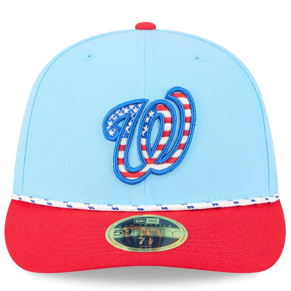 Washington Nationals 2025 Fourth of July Low Profile 59FIFTY Fitted Hat - Light Blue/Red | New Era