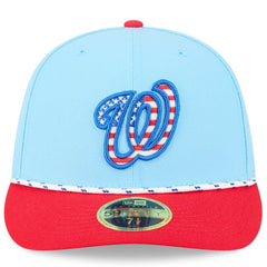 Washington Nationals 2025 Fourth of July Low Profile 59FIFTY Fitted Hat - Light Blue/Red | New Era