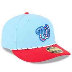 Washington Nationals 2025 Fourth of July Low Profile 59FIFTY Fitted Hat - Light Blue/Red | New Era