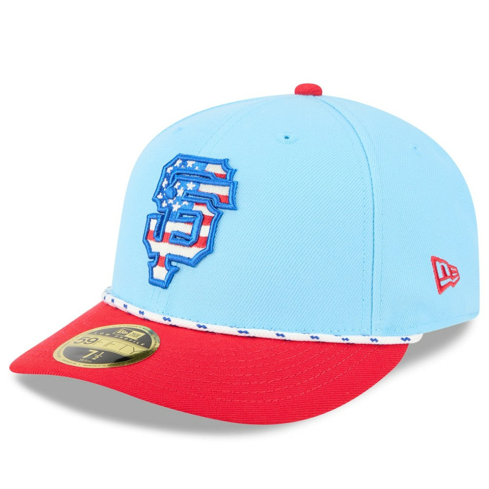 San Francisco Giants 2025 Fourth of July Low Profile 59FIFTY Fitted Hat - Light Blue/Red | New Era