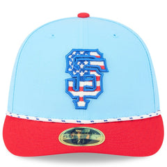San Francisco Giants 2025 Fourth of July Low Profile 59FIFTY Fitted Hat - Light Blue/Red | New Era