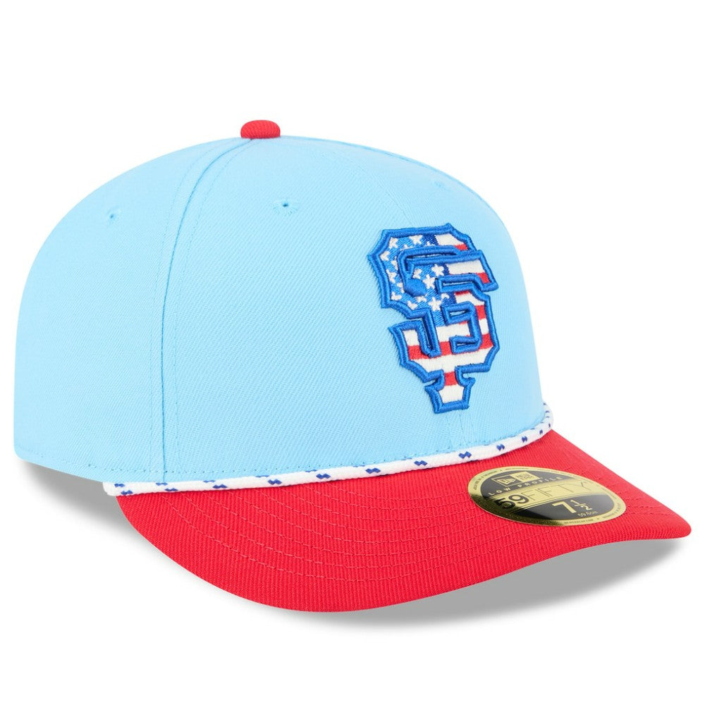 San Francisco Giants 2025 Fourth of July Low Profile 59FIFTY Fitted Hat - Light Blue/Red | New Era