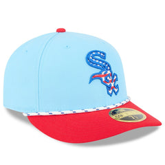 Chicago White Sox 2025 Fourth of July Low Profile 59FIFTY Fitted Hat - Light Blue/Red | New Era