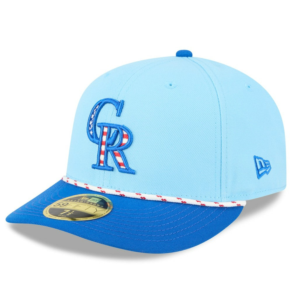Colorado Rockies 2025 Fourth of July Low Profile 59FIFTY Fitted Hat - Light Blue/Blue | New Era