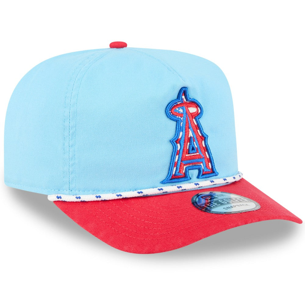 Los Angeles Angels 2025 Fourth of July Golfer Snapback Hat - Light Blue/Red | New Era