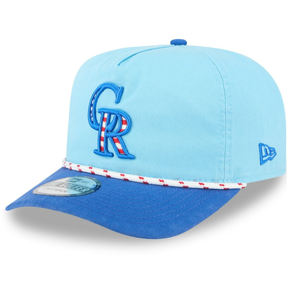 Colorado Rockies 2025 Fourth of July Golfer Snapback Hat - Light Blue/Blue | New Era
