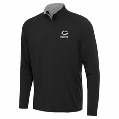 Green Bay Packers Antigua Content Quarter-Zip Pullover Top - Black on sale