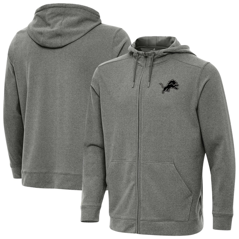 Detroit Lions Antigua Effortless Full-Zip Hoodie Jacket - Heather Black discount