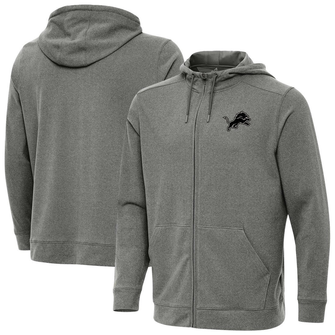 Detroit Lions Antigua Effortless Full-Zip Hoodie Jacket - Heather Black discount