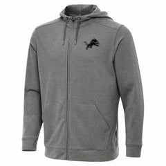 Detroit Lions Antigua Effortless Full-Zip Hoodie Jacket - Heather Black discount