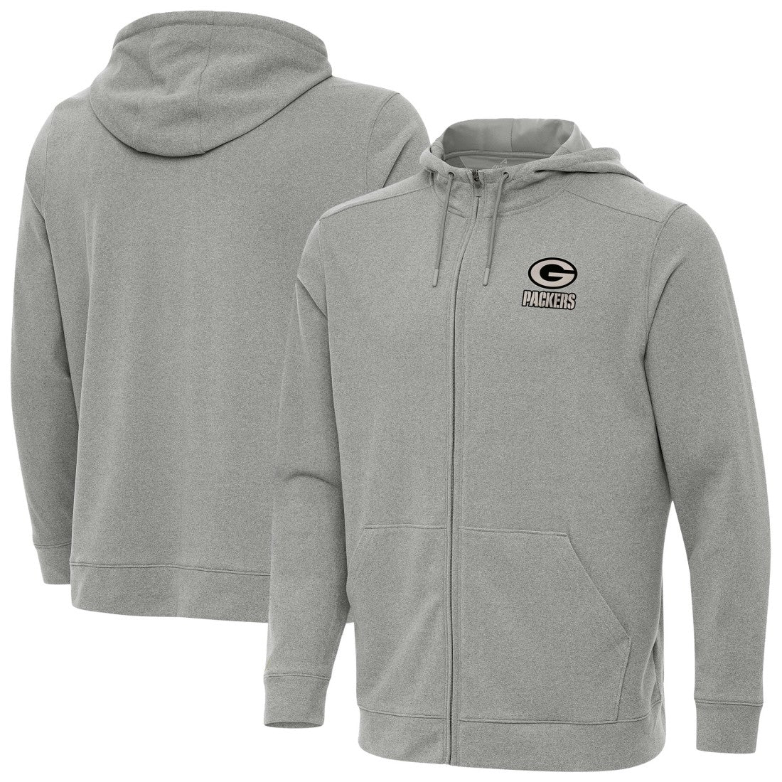 Green Bay Packers Antigua Effortless Full-Zip Hoodie Jacket - Heather Gray discount