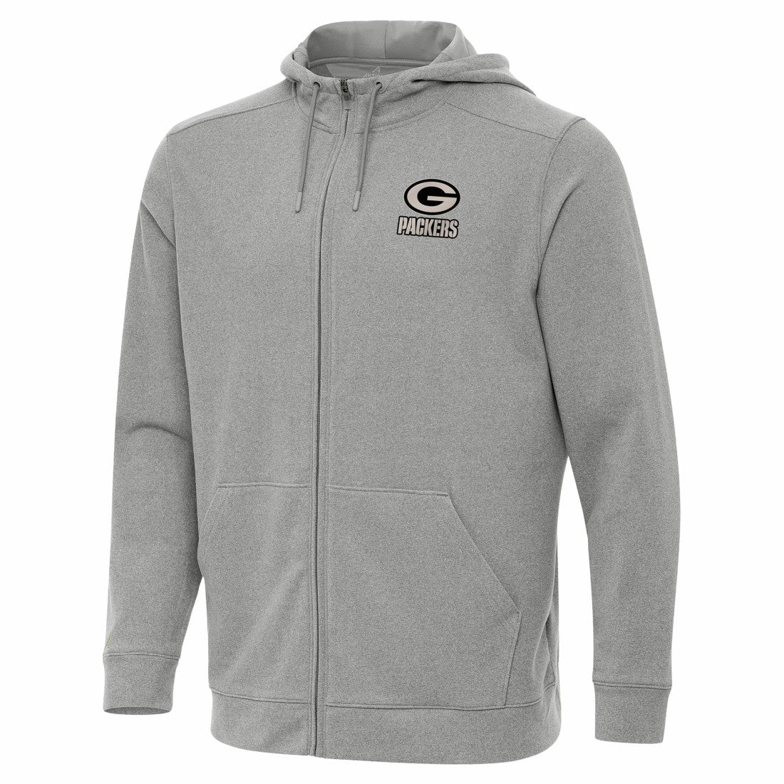Green Bay Packers Antigua Effortless Full-Zip Hoodie Jacket - Heather Gray discount