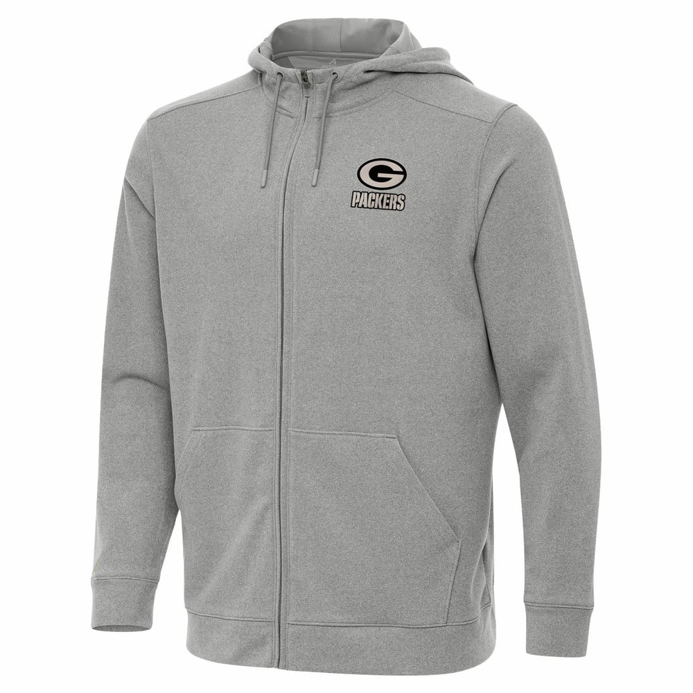 Green Bay Packers Antigua Effortless Full-Zip Hoodie Jacket - Heather Gray discount