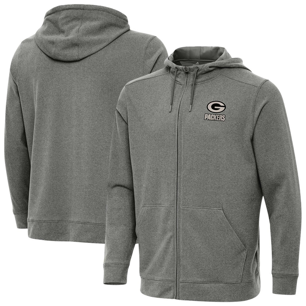 Green Bay Packers Antigua Effortless Full-Zip Hoodie Jacket - Heather Black online