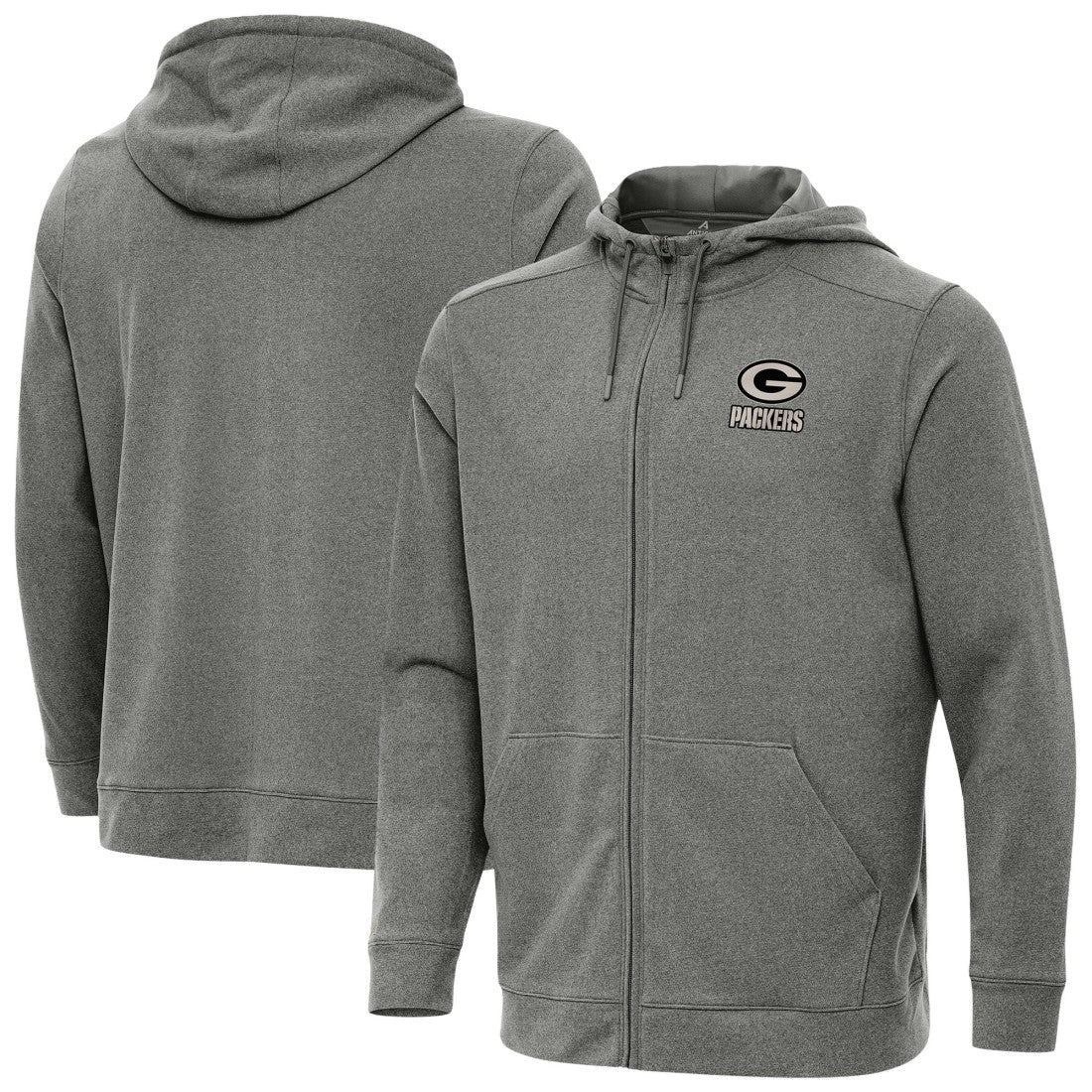 Green Bay Packers Antigua Effortless Full-Zip Hoodie Jacket - Heather Black online