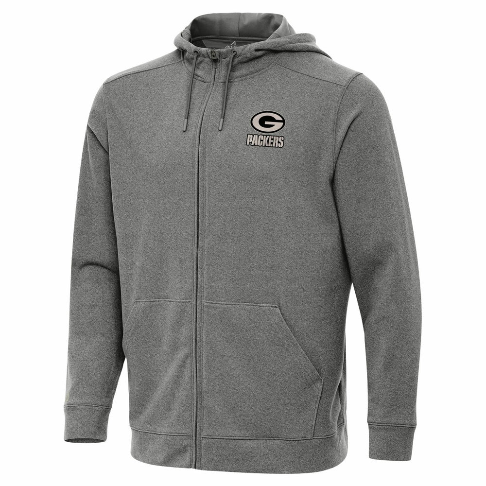 Green Bay Packers Antigua Effortless Full-Zip Hoodie Jacket - Heather Black online