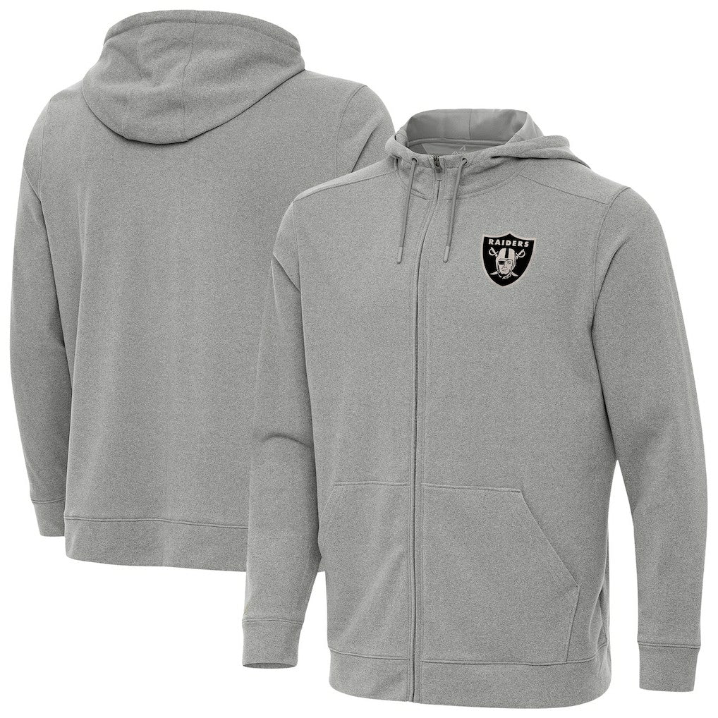 Las Vegas Raiders Antigua Effortless Full-Zip Hoodie Jacket - Heather Gray sale
