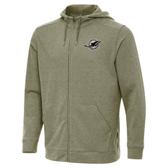 Miami Dolphins Antigua Effortless Full-Zip Hoodie Jacket - Olive outlet