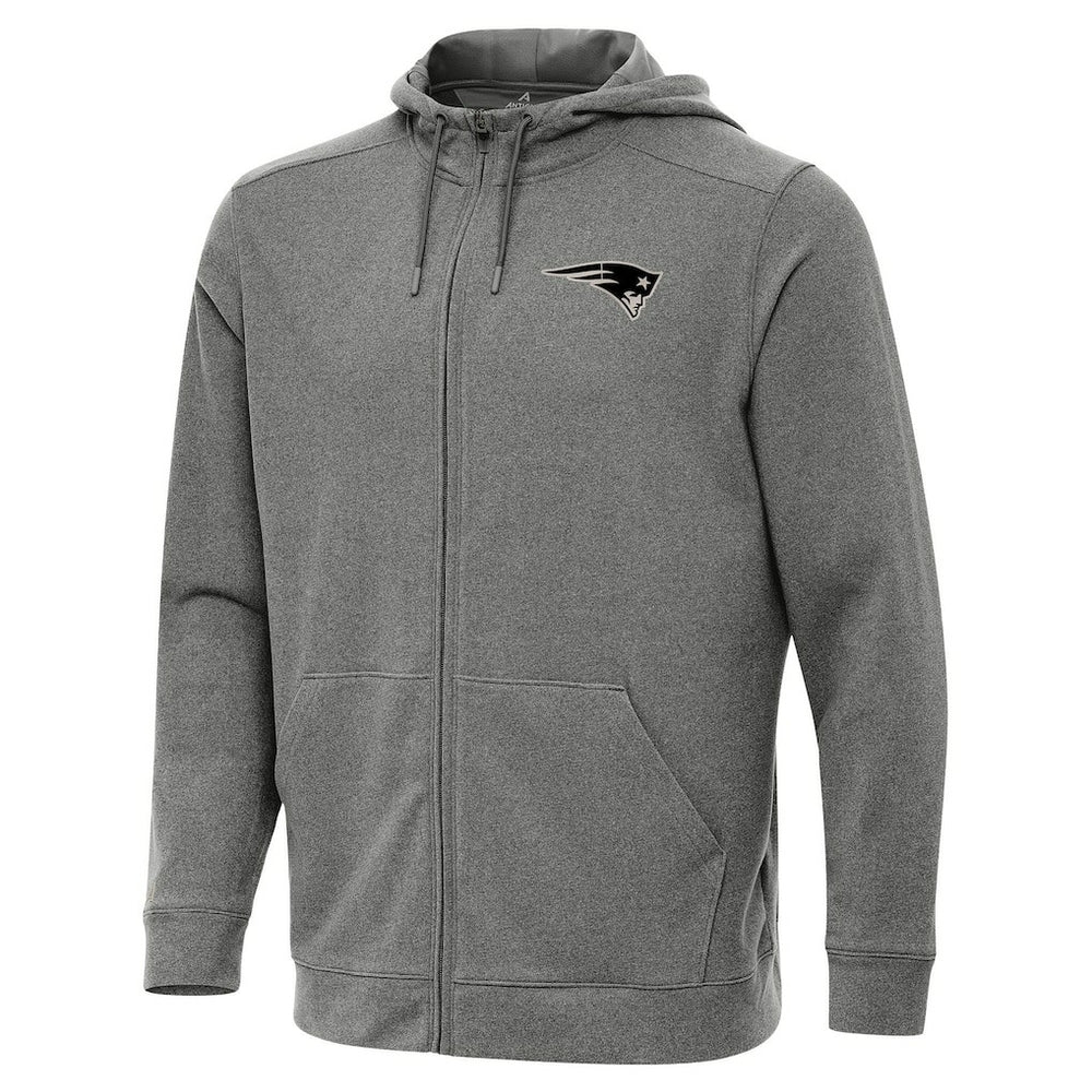 New England Patriots Antigua Effortless Full-Zip Hoodie Jacket - Heather Black online