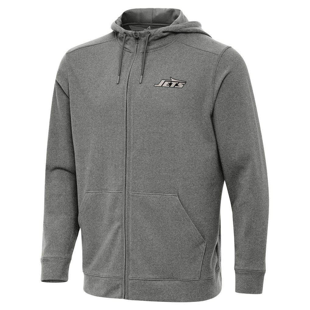 New York Jets Antigua Effortless Full-Zip Hoodie Jacket - Heather Black cheap