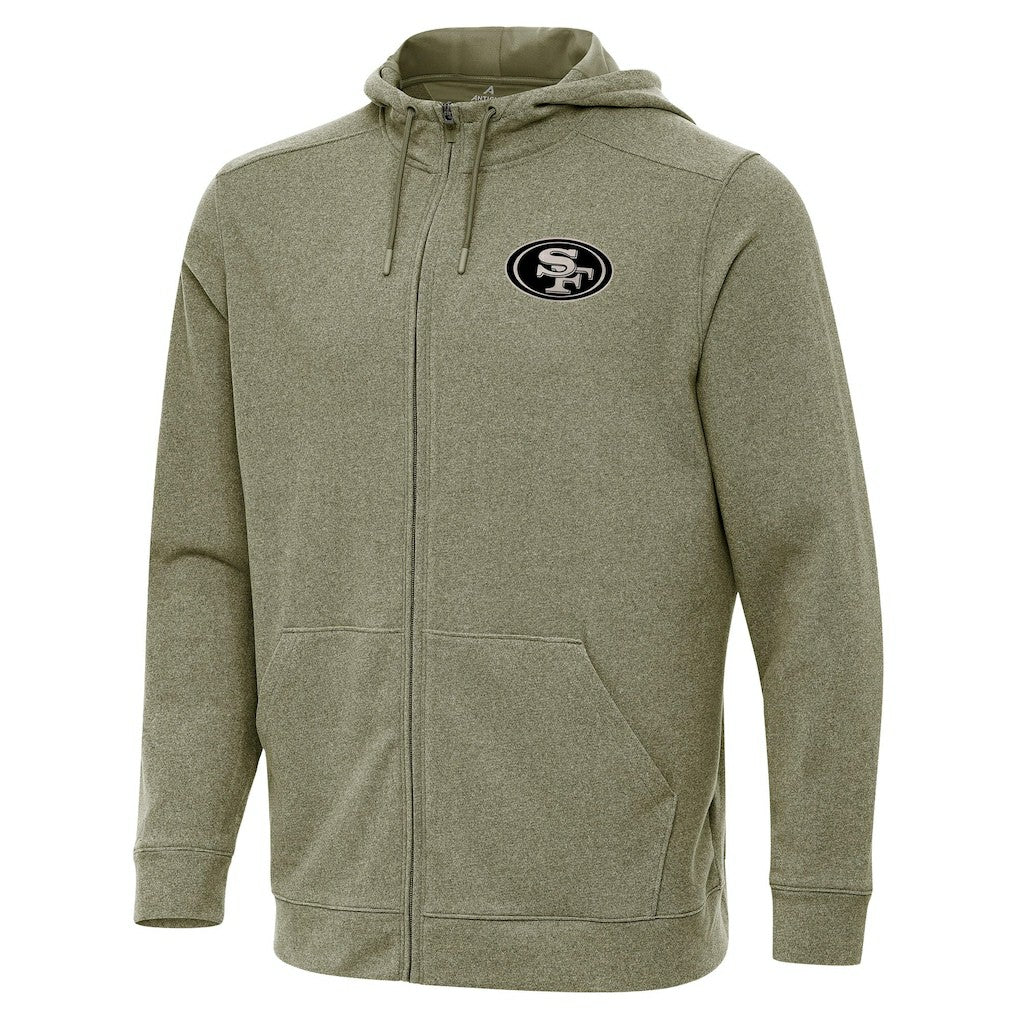 San Francisco 49ers Antigua Effortless Full-Zip Hoodie Jacket - Olive discount