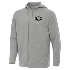 San Francisco 49ers Antigua Effortless Full-Zip Hoodie Jacket - Heather Gray sale