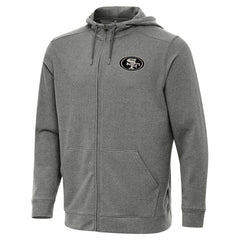 San Francisco 49ers Antigua Effortless Full-Zip Hoodie Jacket - Heather Black discount