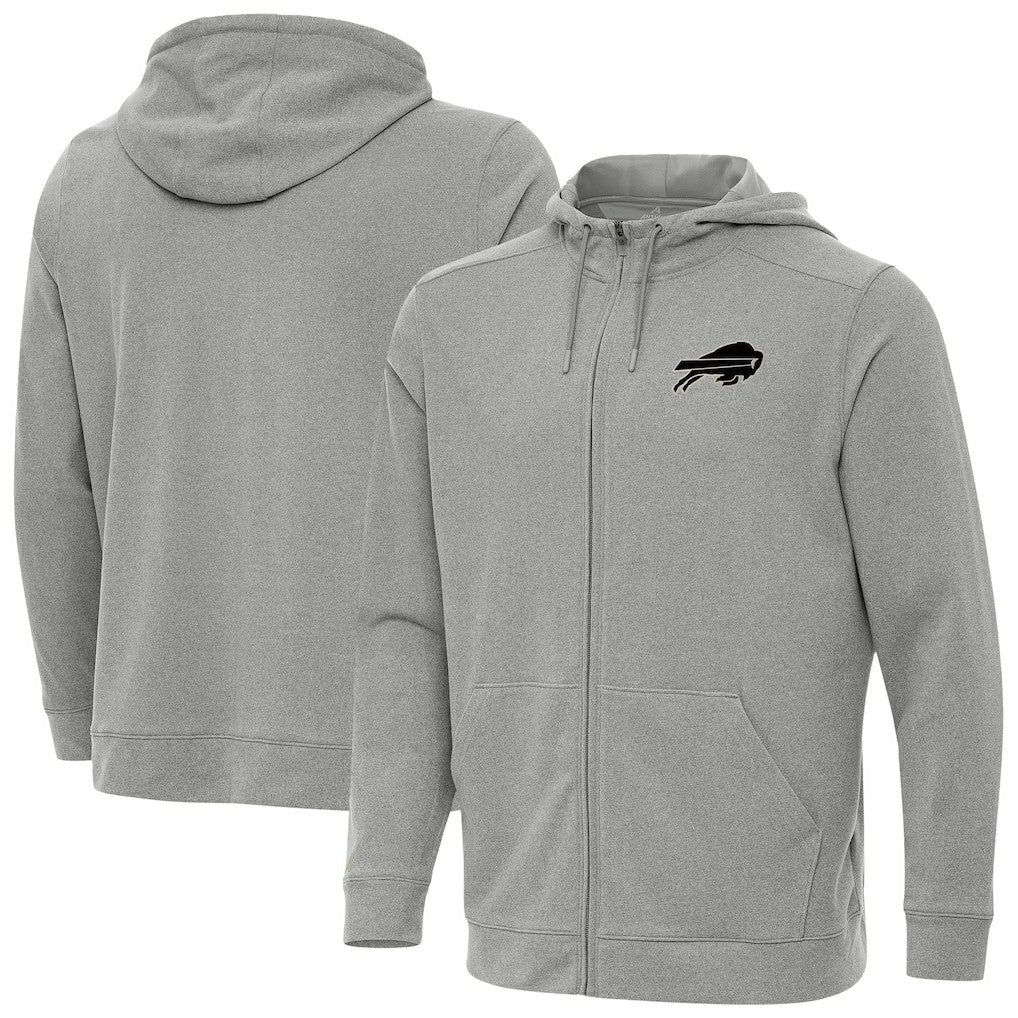 Buffalo Bills Antigua Effortless Full-Zip Hoodie Jacket - Heather Gray for sale