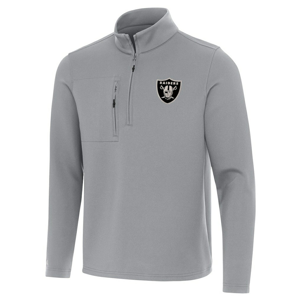 Las Vegas Raiders Antigua Insider Quarter-Zip Jacket - Gray on sale