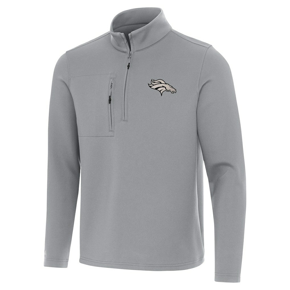 Denver Broncos Antigua Insider Quarter-Zip Jacket - Gray on sale