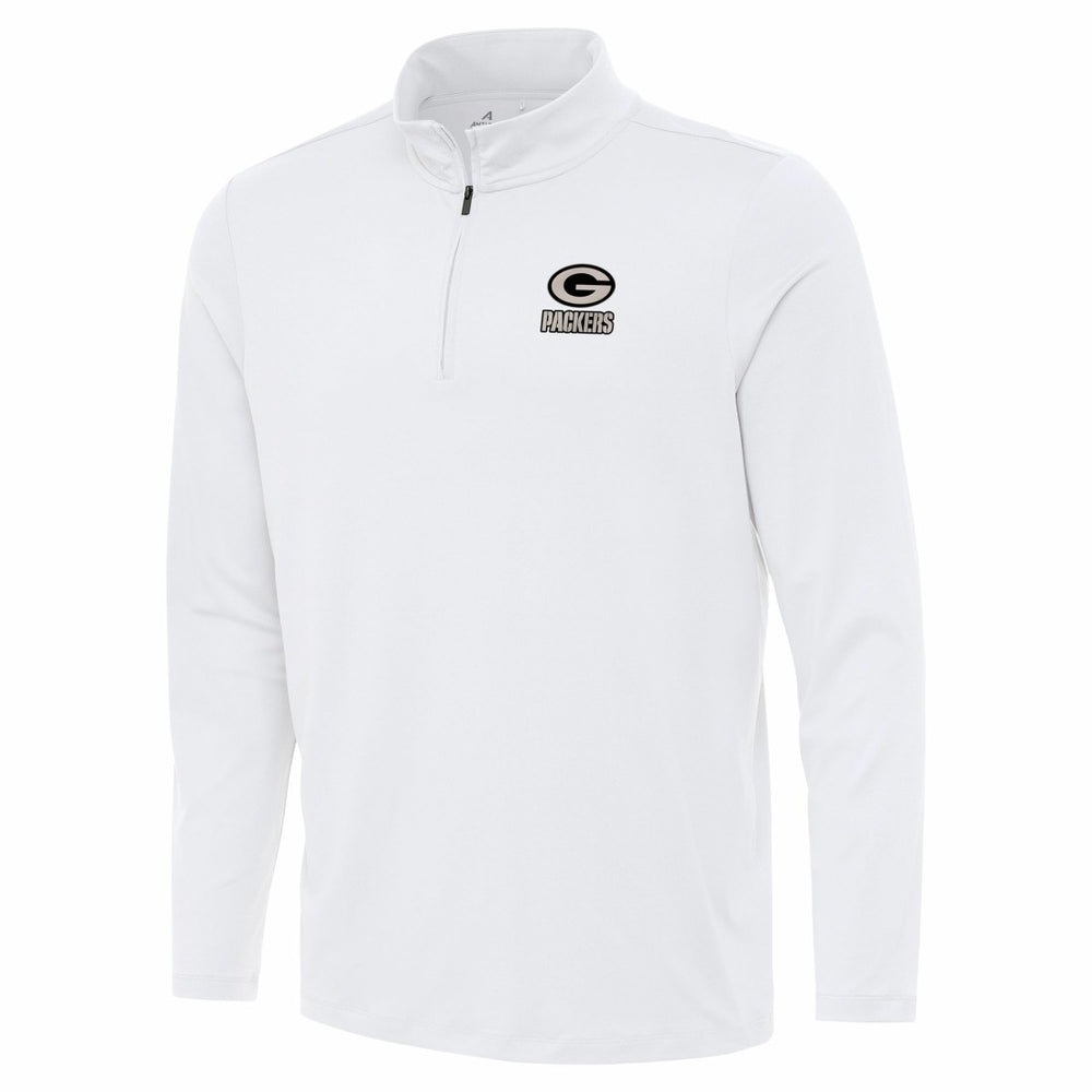 Green Bay Packers Antigua Reprocess Quarter-Zip Top - White discount