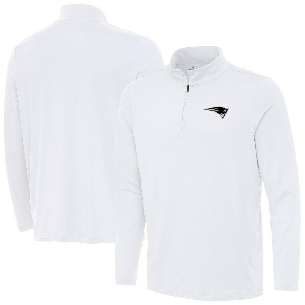New England Patriots Antigua Reprocess Quarter-Zip Top - White on sale