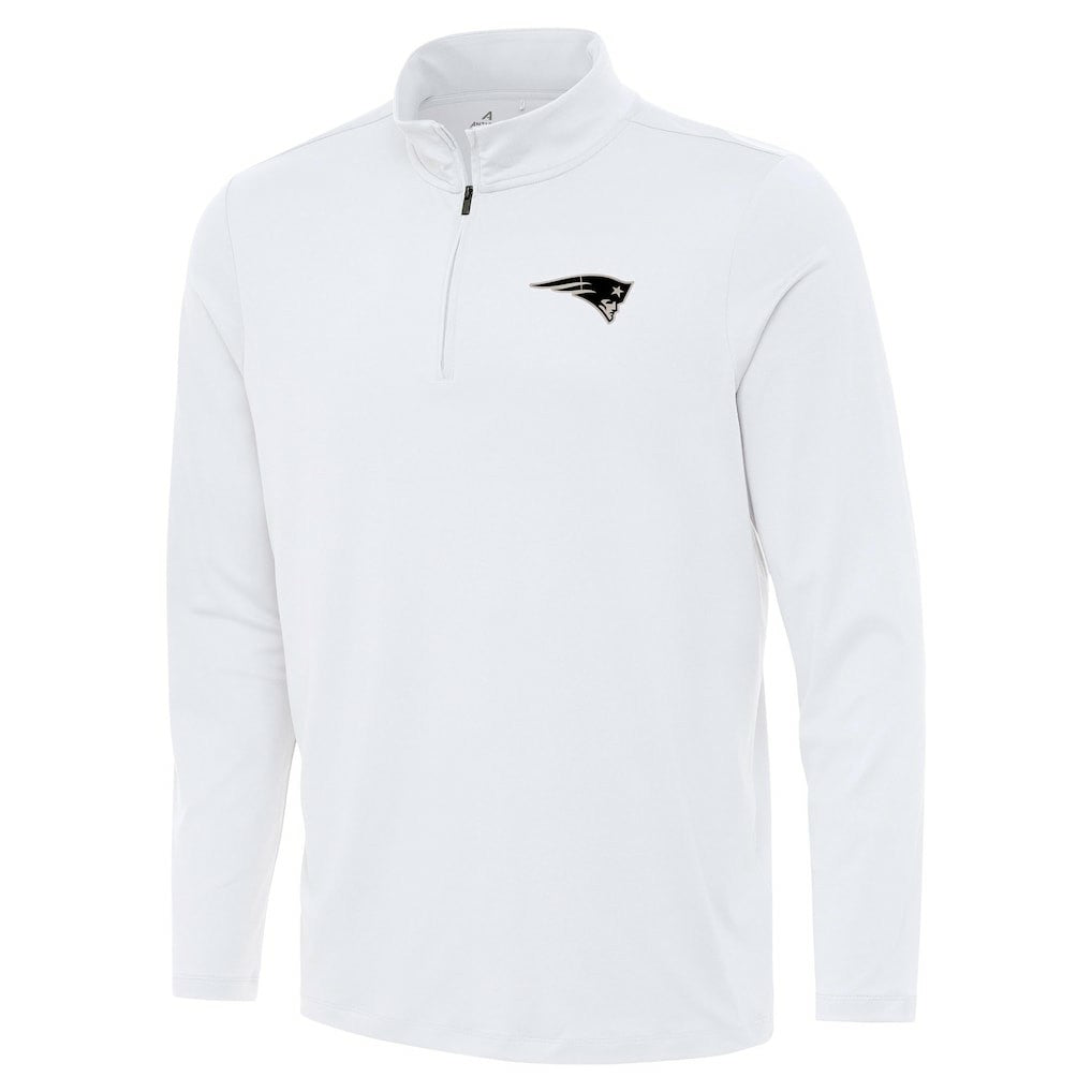 New England Patriots Antigua Reprocess Quarter-Zip Top - White on sale
