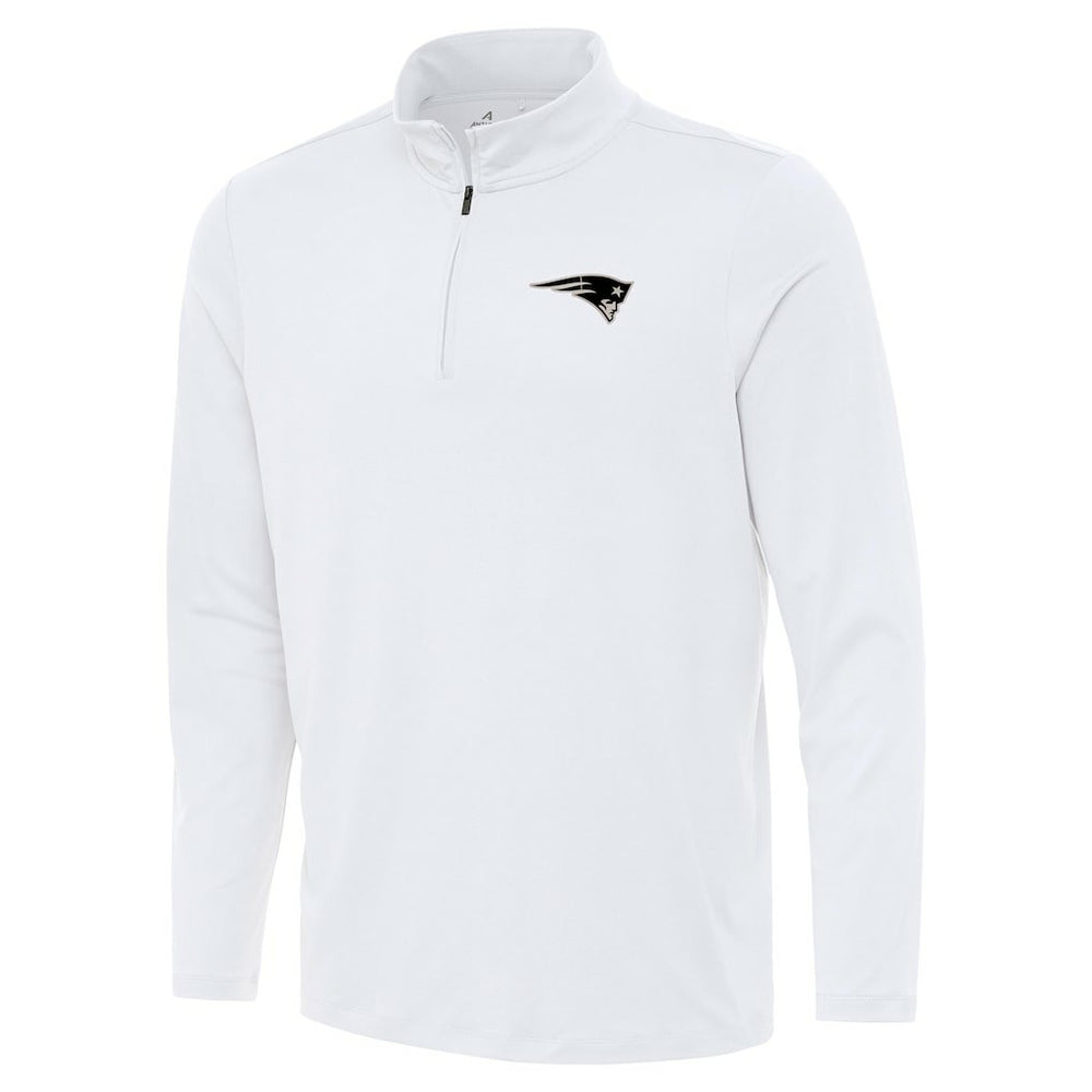 New England Patriots Antigua Reprocess Quarter-Zip Top - White on sale