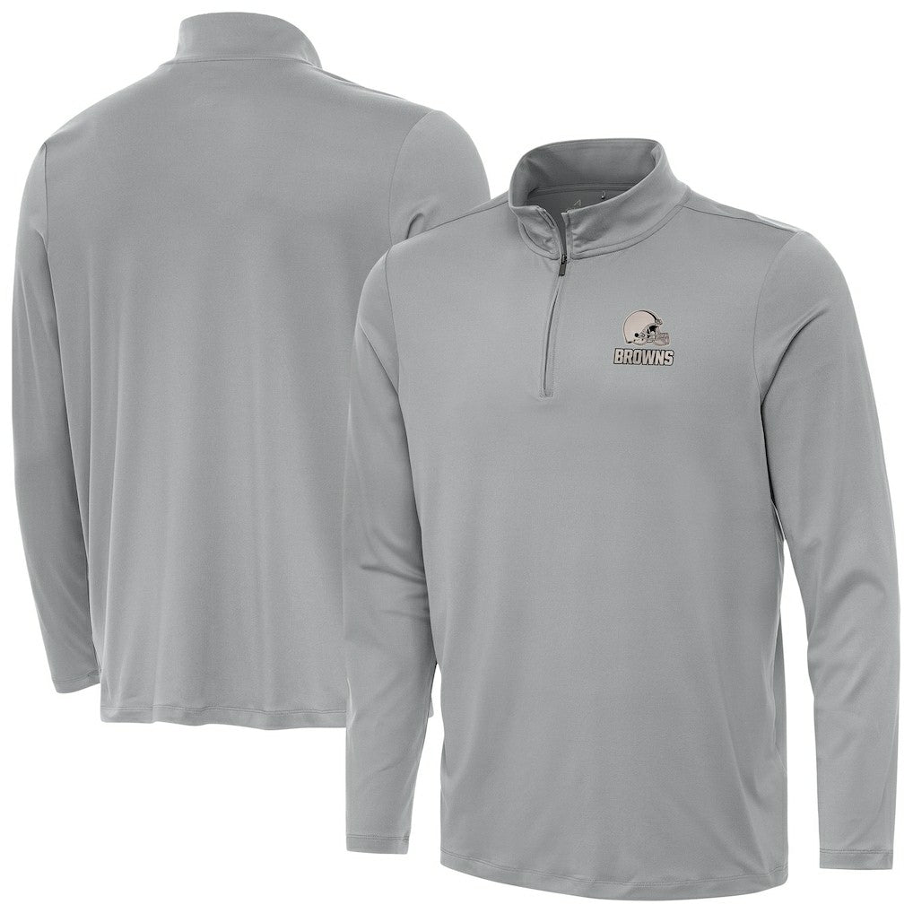 Cleveland Browns Antigua Reprocess Quarter-Zip Top - Gray outlet