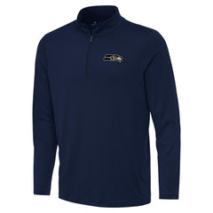 Seattle Seahawks Antigua Reprocess Quarter-Zip Top - College Navy on sale