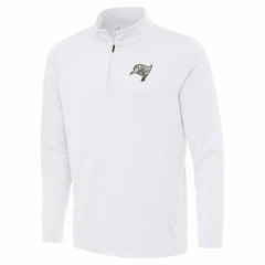 Tampa Bay Buccaneers Antigua Reprocess Quarter-Zip Top - White discount