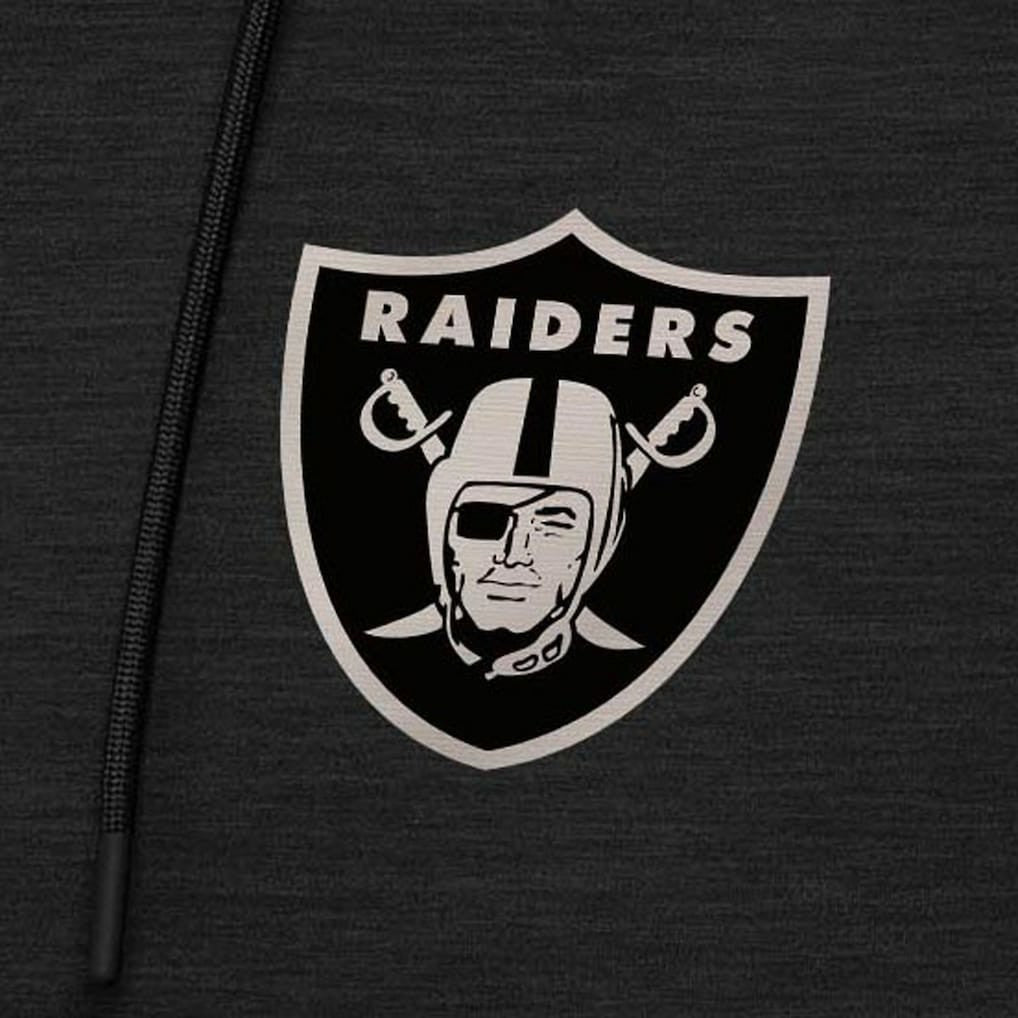 Las Vegas Raiders Antigua Spikes Raglan Quarter-Zip Hoodie - Heather Black discount