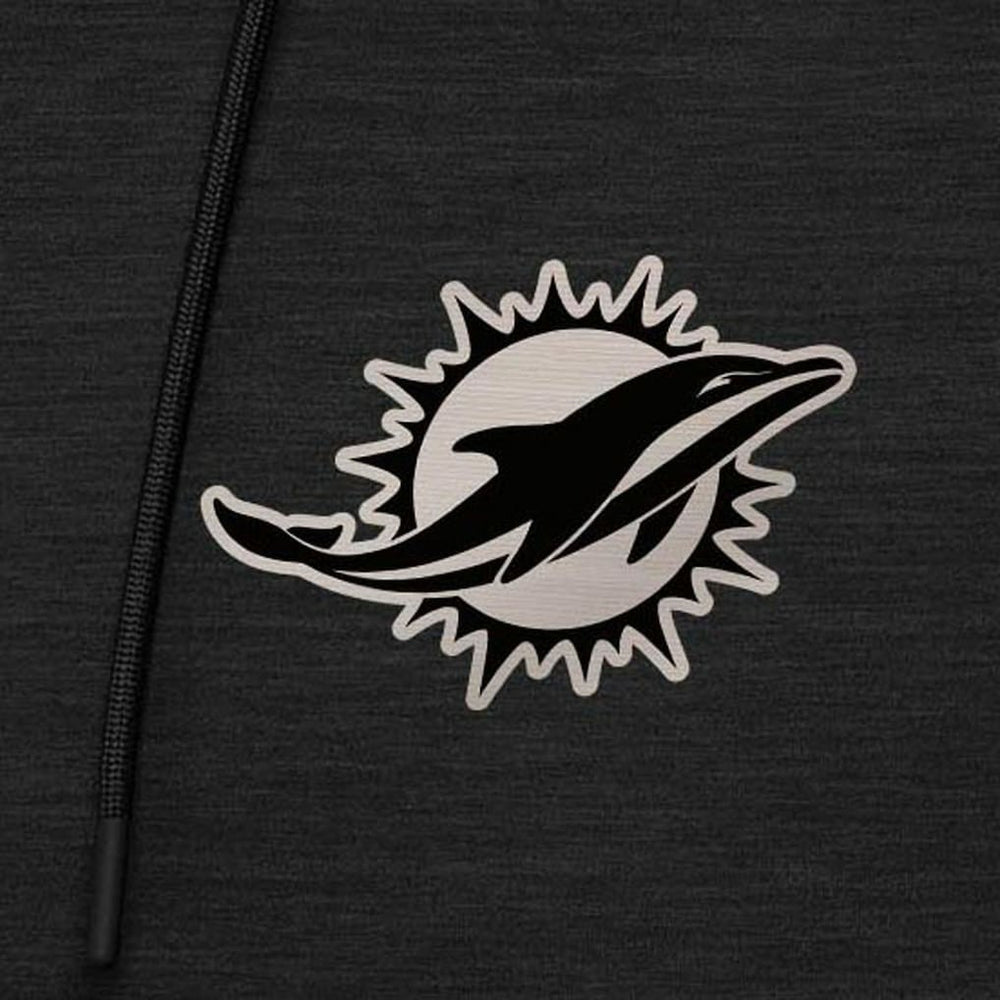 Miami Dolphins Antigua Spikes Raglan Quarter-Zip Hoodie - Heather Black discount