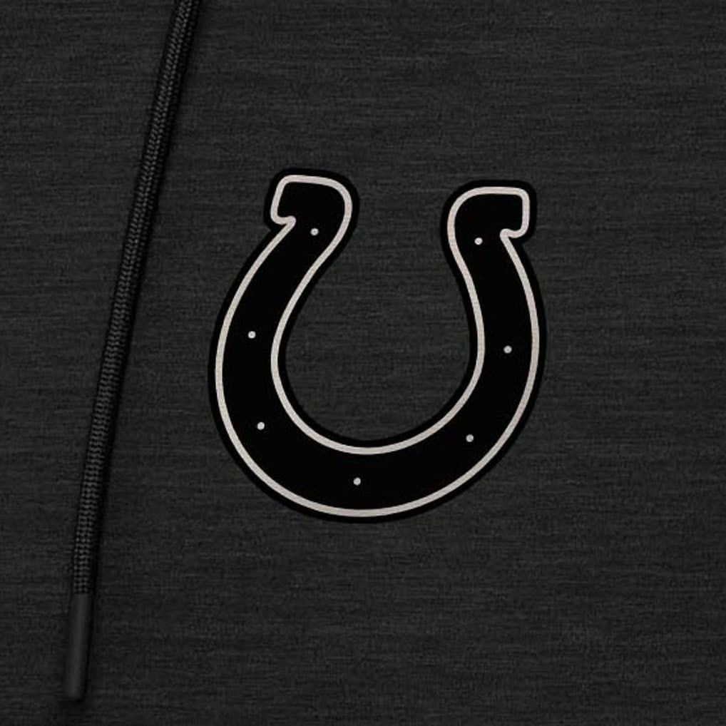 Indianapolis Colts Antigua Spikes Raglan Quarter-Zip Hoodie - Heather Black on sale
