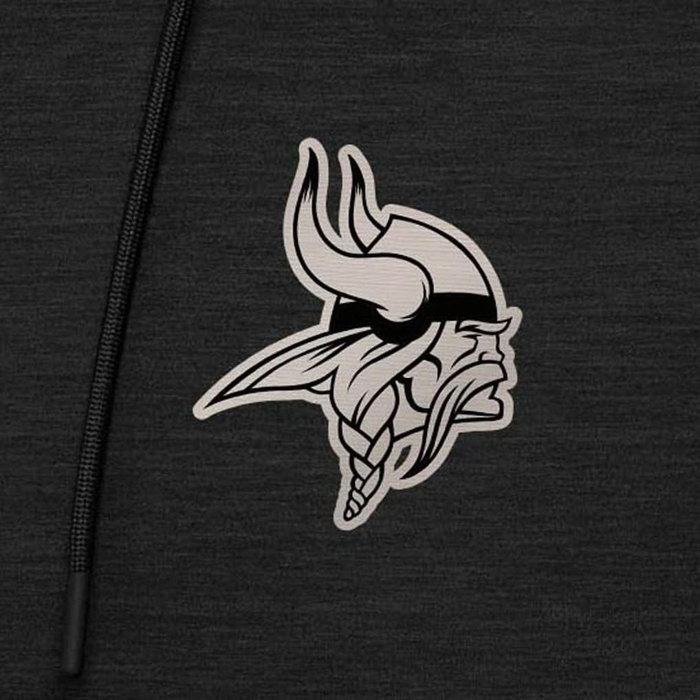 Minnesota Vikings Antigua Spikes Raglan Quarter-Zip Hoodie - Heather Black online