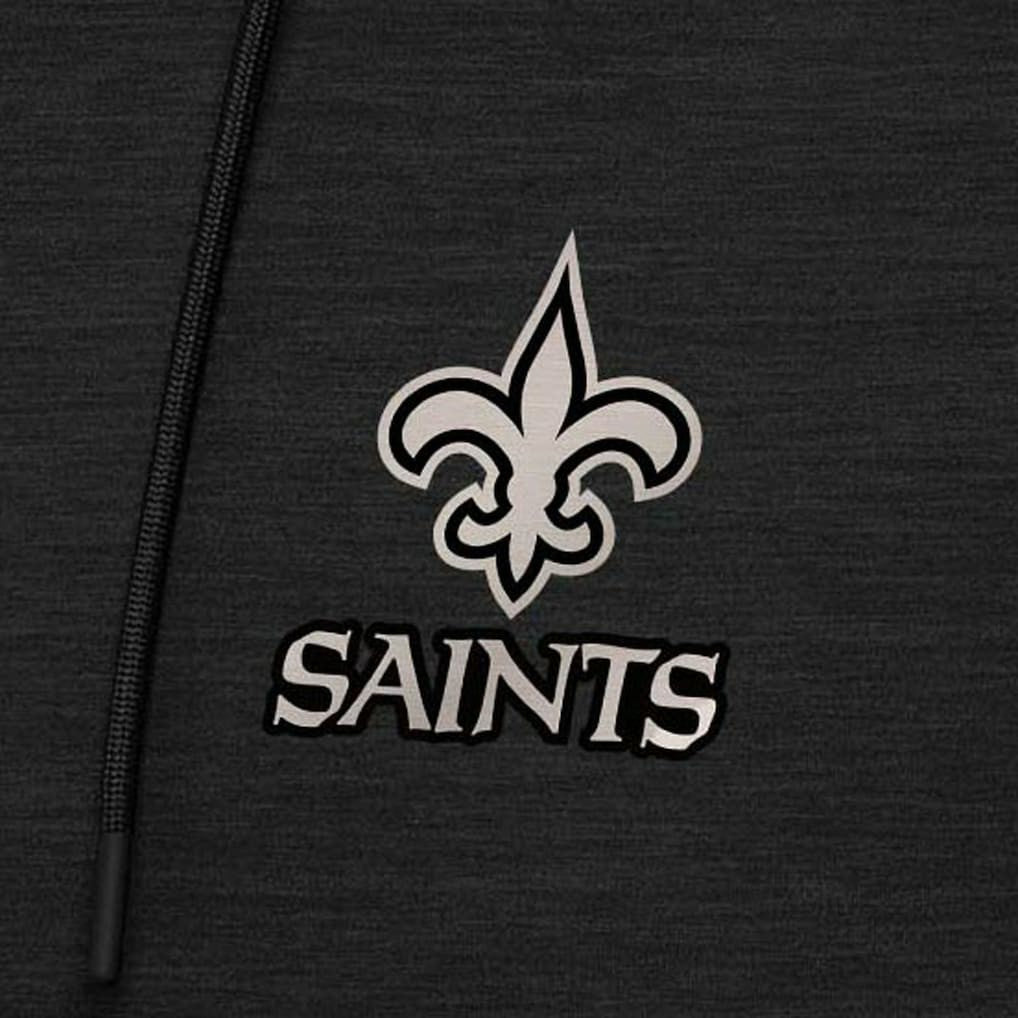 New Orleans Saints Antigua Spikes Raglan Quarter-Zip Hoodie - Heather Black cheap
