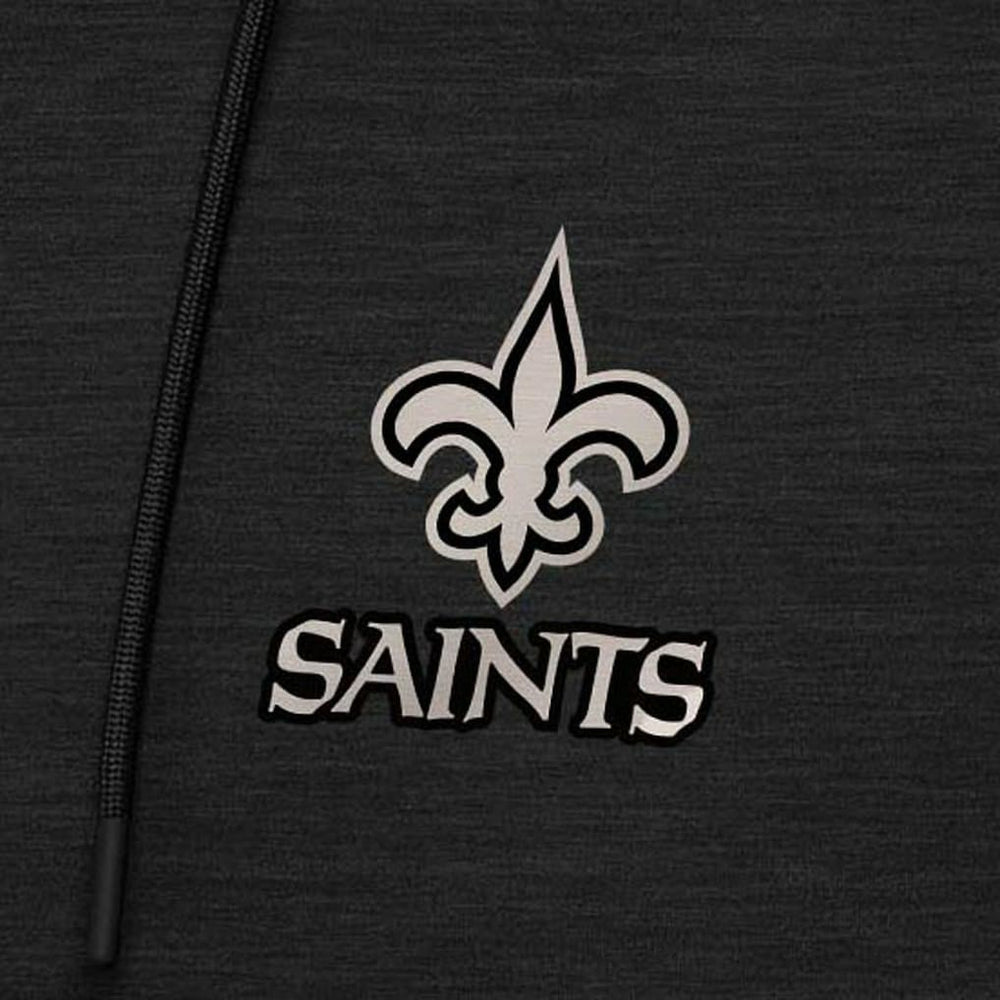 New Orleans Saints Antigua Spikes Raglan Quarter-Zip Hoodie - Heather Black cheap