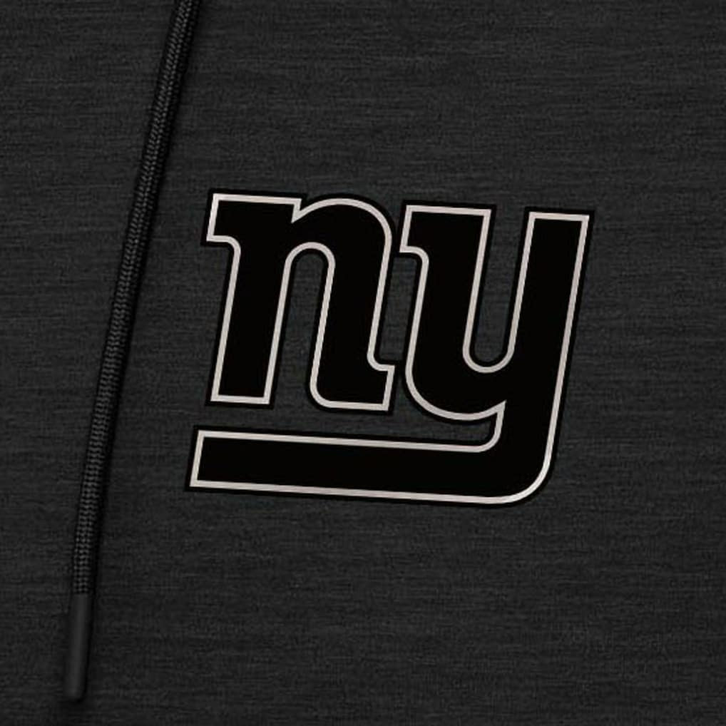 New York Giants Antigua Spikes Raglan Quarter-Zip Hoodie - Heather Black for sale