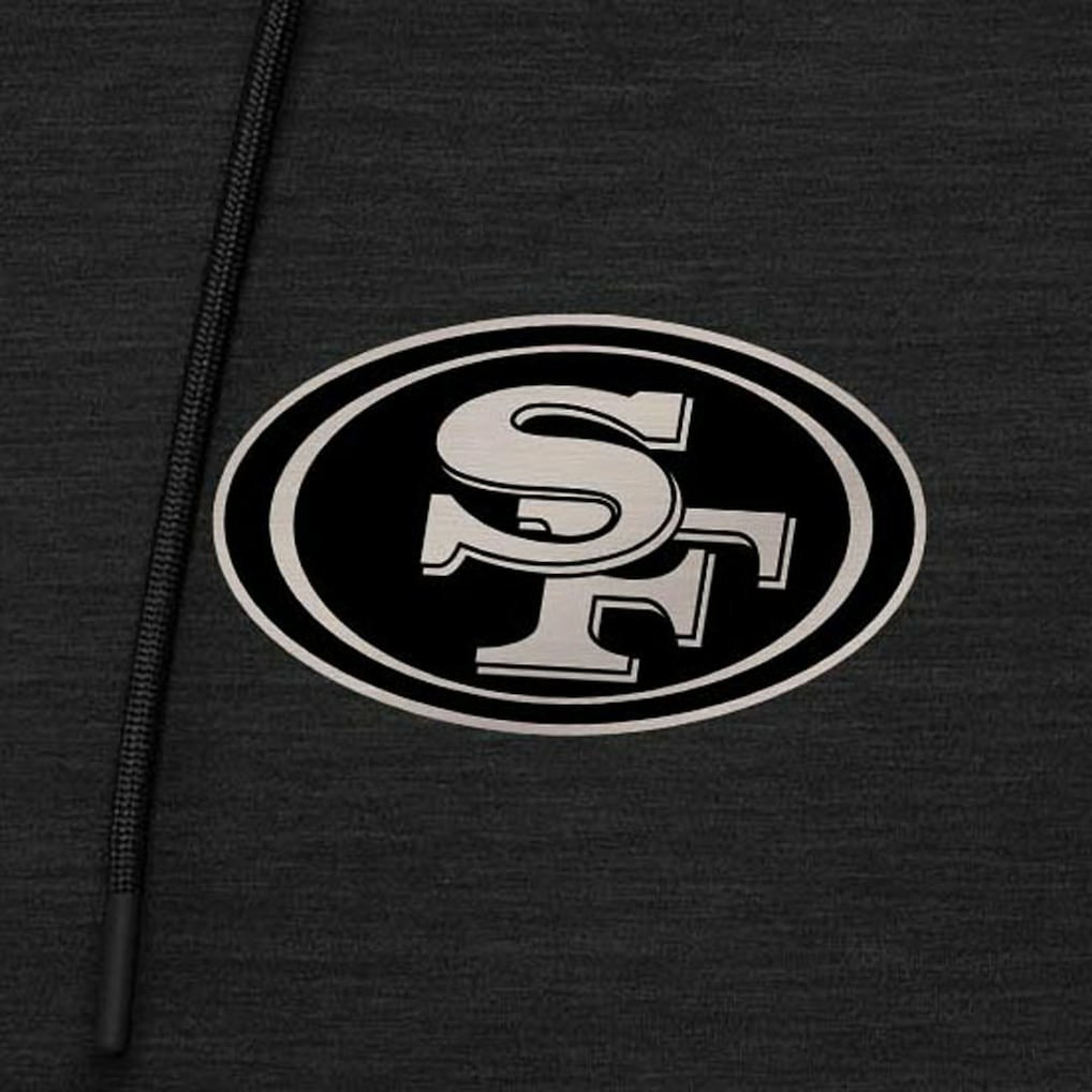 San Francisco 49ers Antigua Spikes Raglan Quarter-Zip Hoodie - Heather Black online