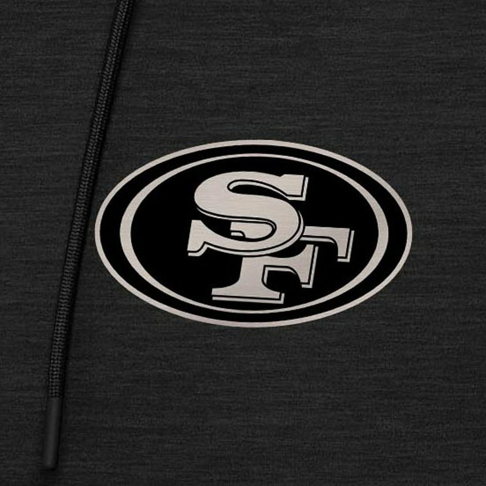 San Francisco 49ers Antigua Spikes Raglan Quarter-Zip Hoodie - Heather Black online