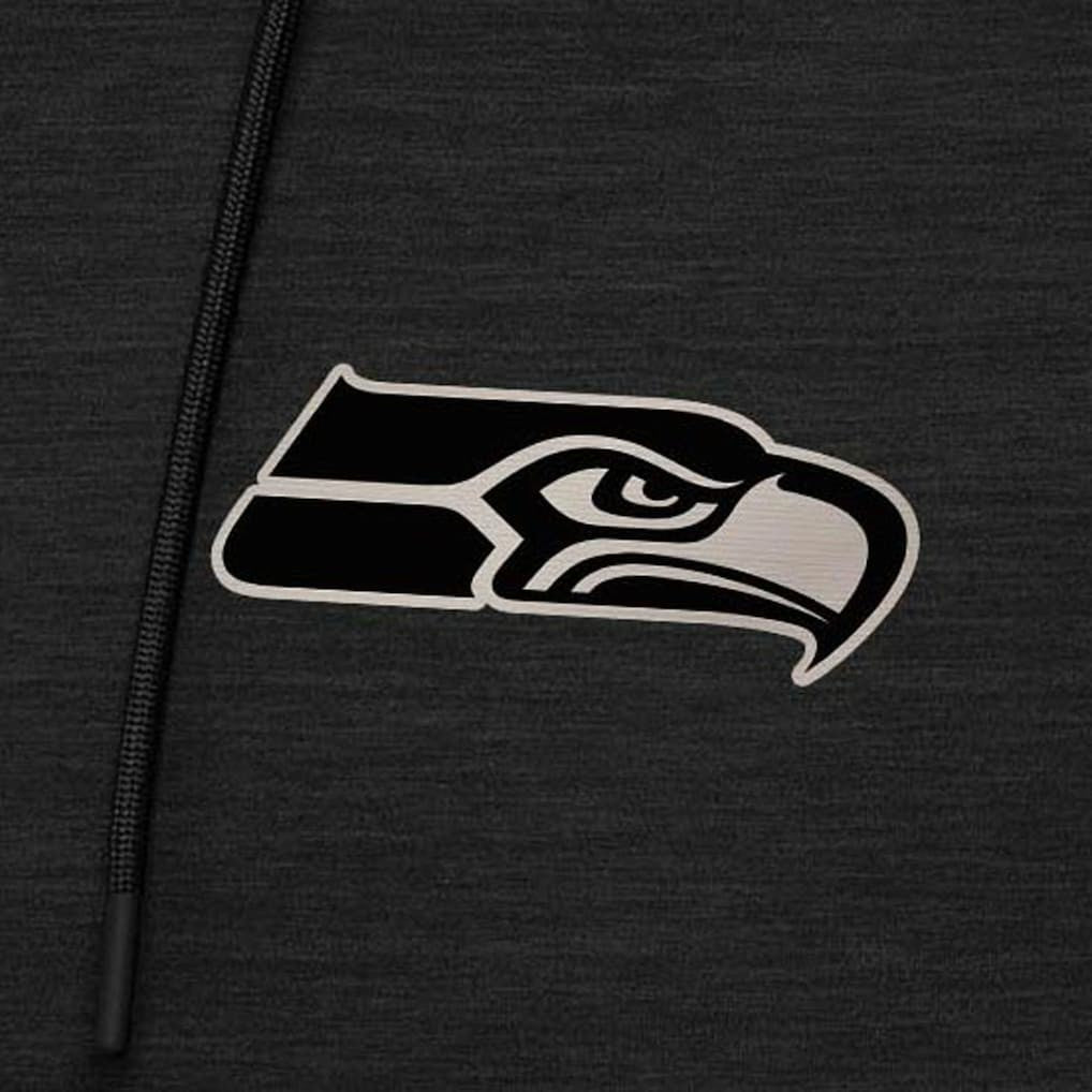 Seattle Seahawks Antigua Spikes Raglan Quarter-Zip Hoodie - Heather Black outlet