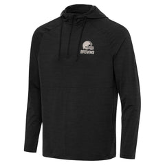 Cleveland Browns Antigua Spikes Raglan Quarter-Zip Hoodie - Heather Black discount